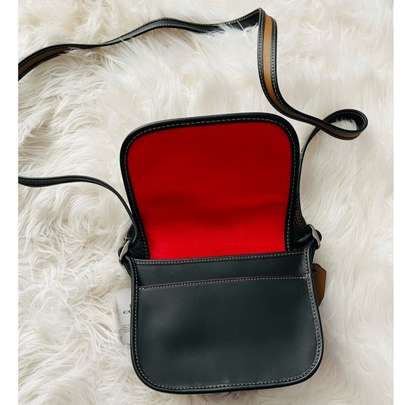 Coach x Disney Patricia Saddle Mickey Ears Leather Crossbody Bag (Blk) [F59369] - Picture 9 of 9